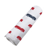Blue and Red Fire Trucks Swaddle - HoneyBug 