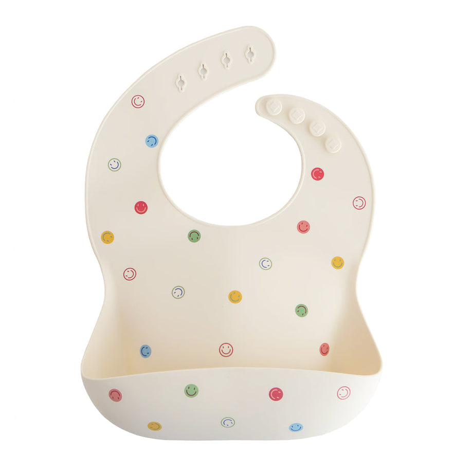 Silicone Baby Bib - Smiley Faces
