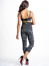 Snapback™ Postpartum Crop Leggings - Black Camo - FINAL SALE - HoneyBug 