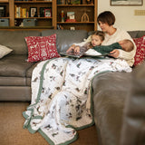 Cotton Muslin Quilted Throw - Snow Day - HoneyBug 