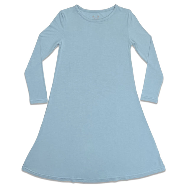 Oasis Teal Bamboo Girls' Long Sleeve Dress - HoneyBug 