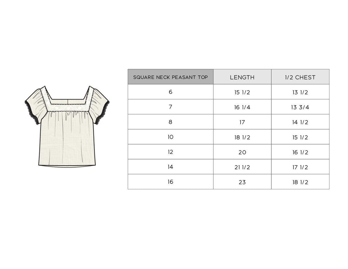 Square Neck Peasant Top