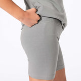 Stormy Grey Bamboo Blend Kid's Oversized Tee & Biker Short Set - HoneyBug 