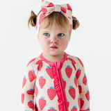 You're My Jam Strawberry Convertible Footies with Ruffle