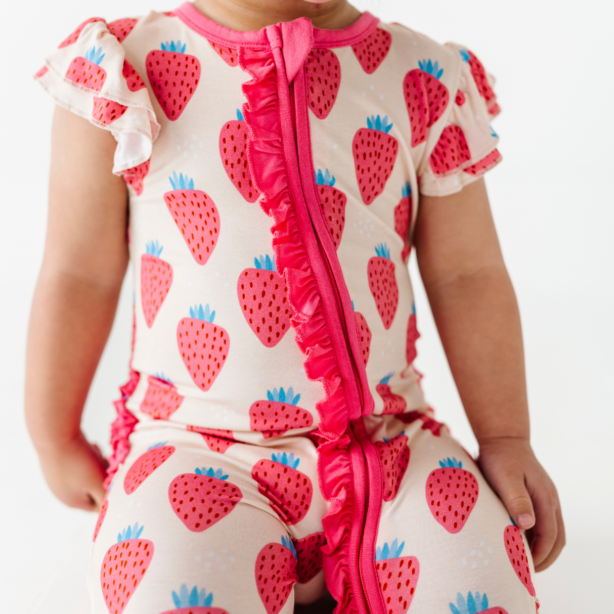 You're My Jam Strawberry Short Sleeve Ruffle Romper