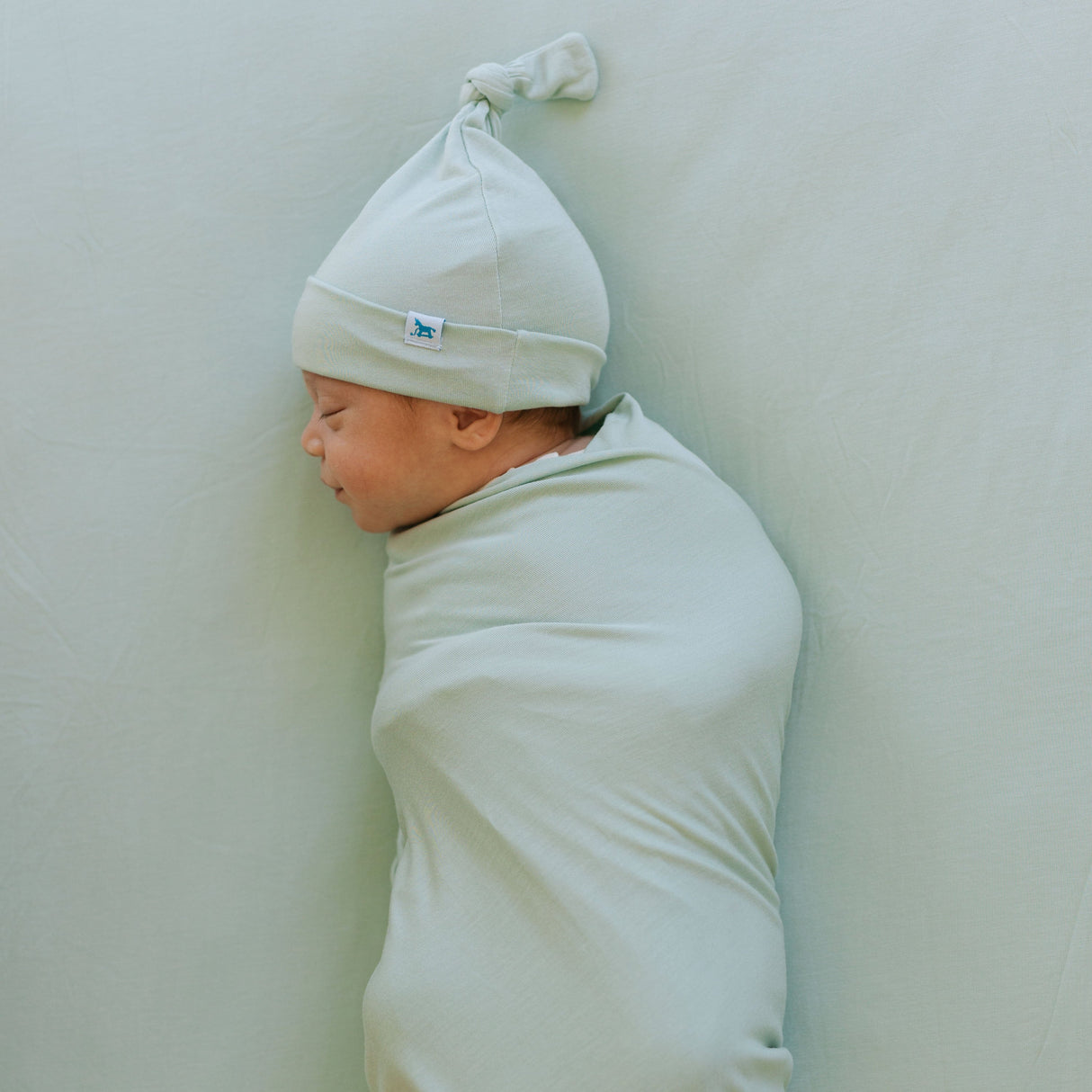 Stretch Knit Crib Sheet - Frost Green - HoneyBug 