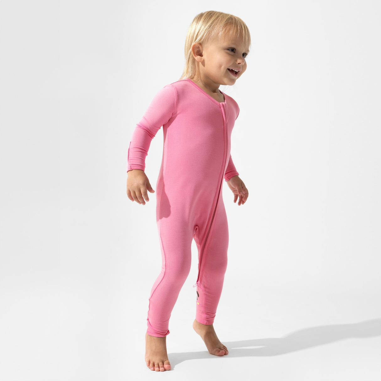 Bubblegum Pink Bamboo Convertible Footie - HoneyBug 
