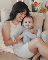 Sublime® Bamboo Maternity & Nursing Longline Bra Top | Oatmeal Heather - HoneyBug 