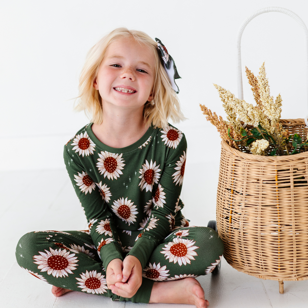 Rustic Blooms Ribbed Toddler/Big Kid Pajamas