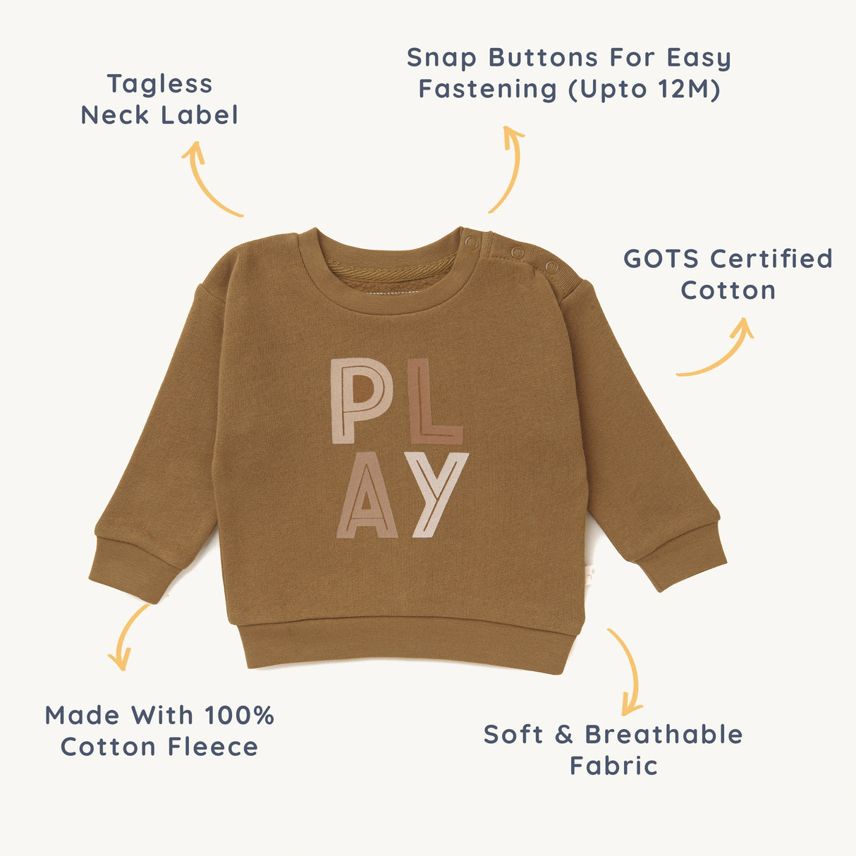 Organic Kids Sweatshirt - Play - HoneyBug 