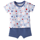 Grand Slam Baseball Bamboo Tee & Cotton Shorts Set