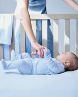 Baby's Pima Romper in Blue Stripes - HoneyBug 