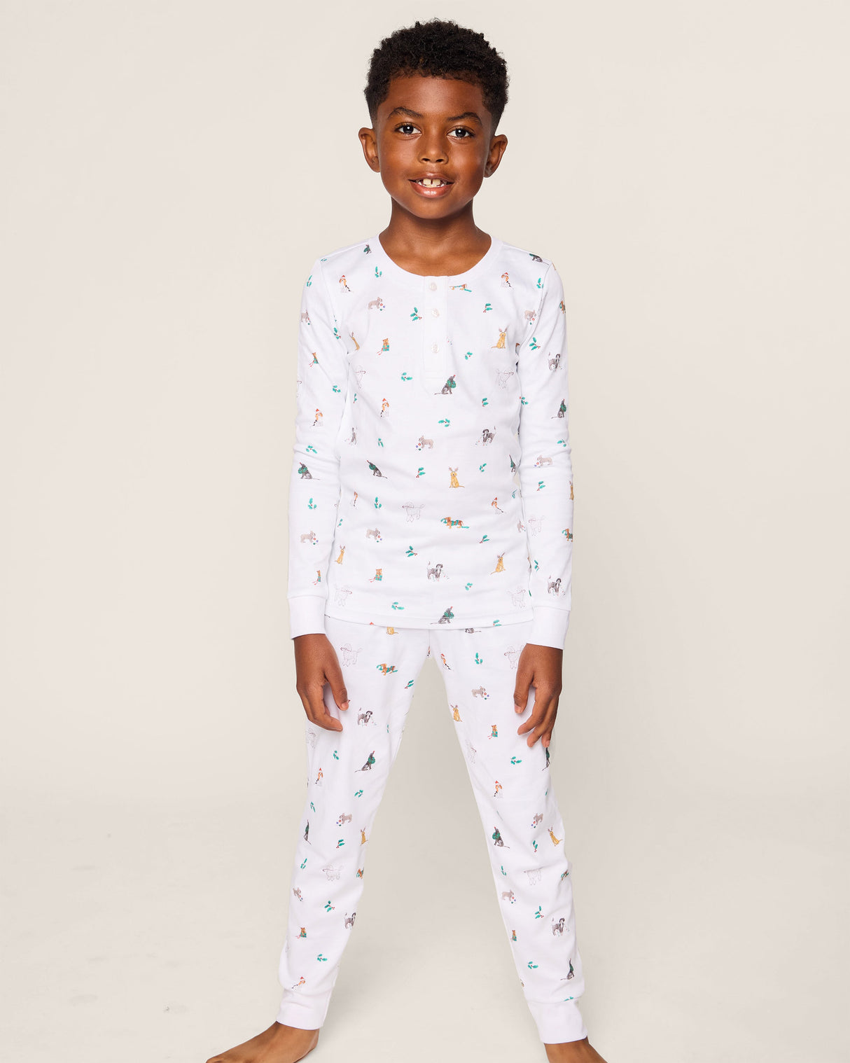 Kid's Pima Snug Fit Pajama Set in Jingle Paws