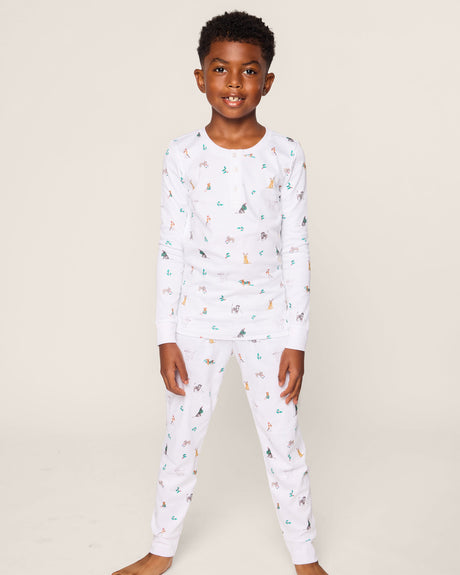 Kid's Pima Snug Fit Pajama Set in Jingle Paws