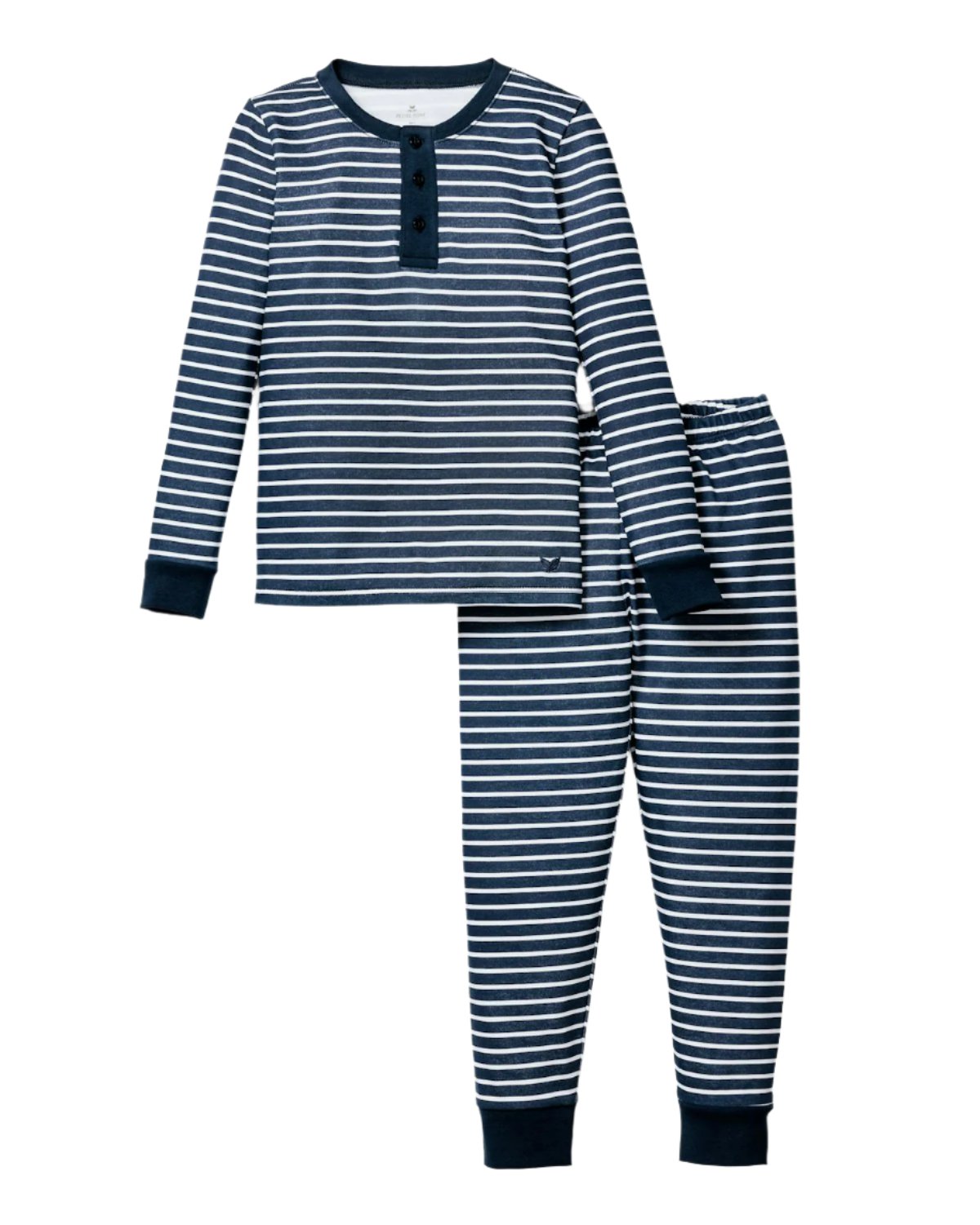 Kid's Pima Snug Fit Pajama Set in Navy Stripe