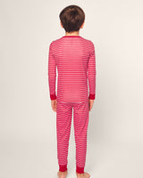 Kid's Pima Snug Fit Pajama Set in Red Stripe