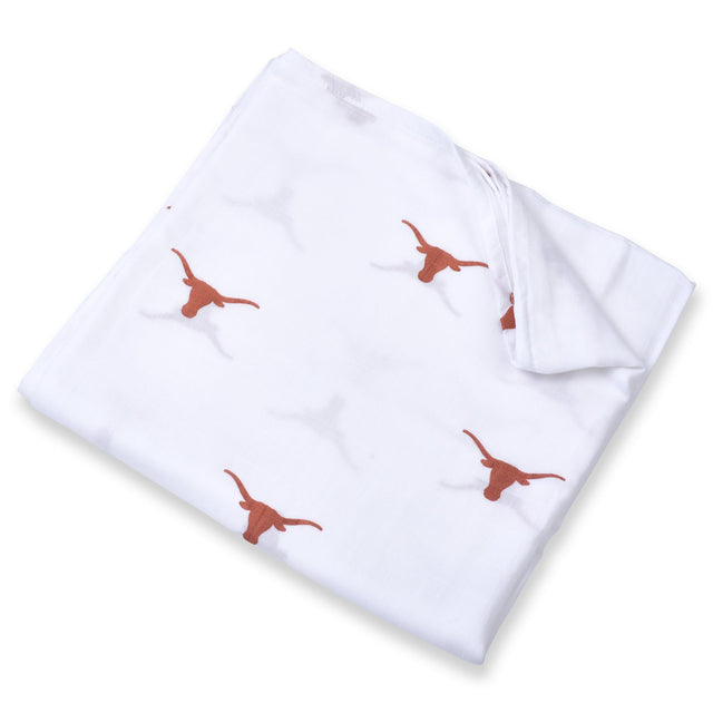 Texas Longhorns Muslin Swaddle Blanket - HoneyBug 