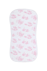Pink Toile Burp Cloth - HoneyBug 