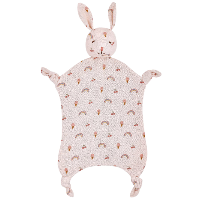Muslin Bunny Lovey - Rainbows & Ice Cream - HoneyBug 