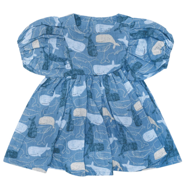 Dress with Puff Sleeves - Whale Tales - HoneyBug 