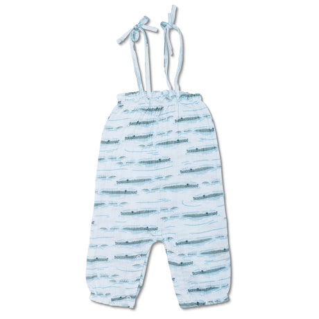 Muslin Tie Shoulder Jumpsuit - Alligator Isle - HoneyBug 