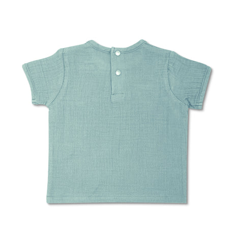 Muslin Short Sleeve Shirt - Teal - HoneyBug 