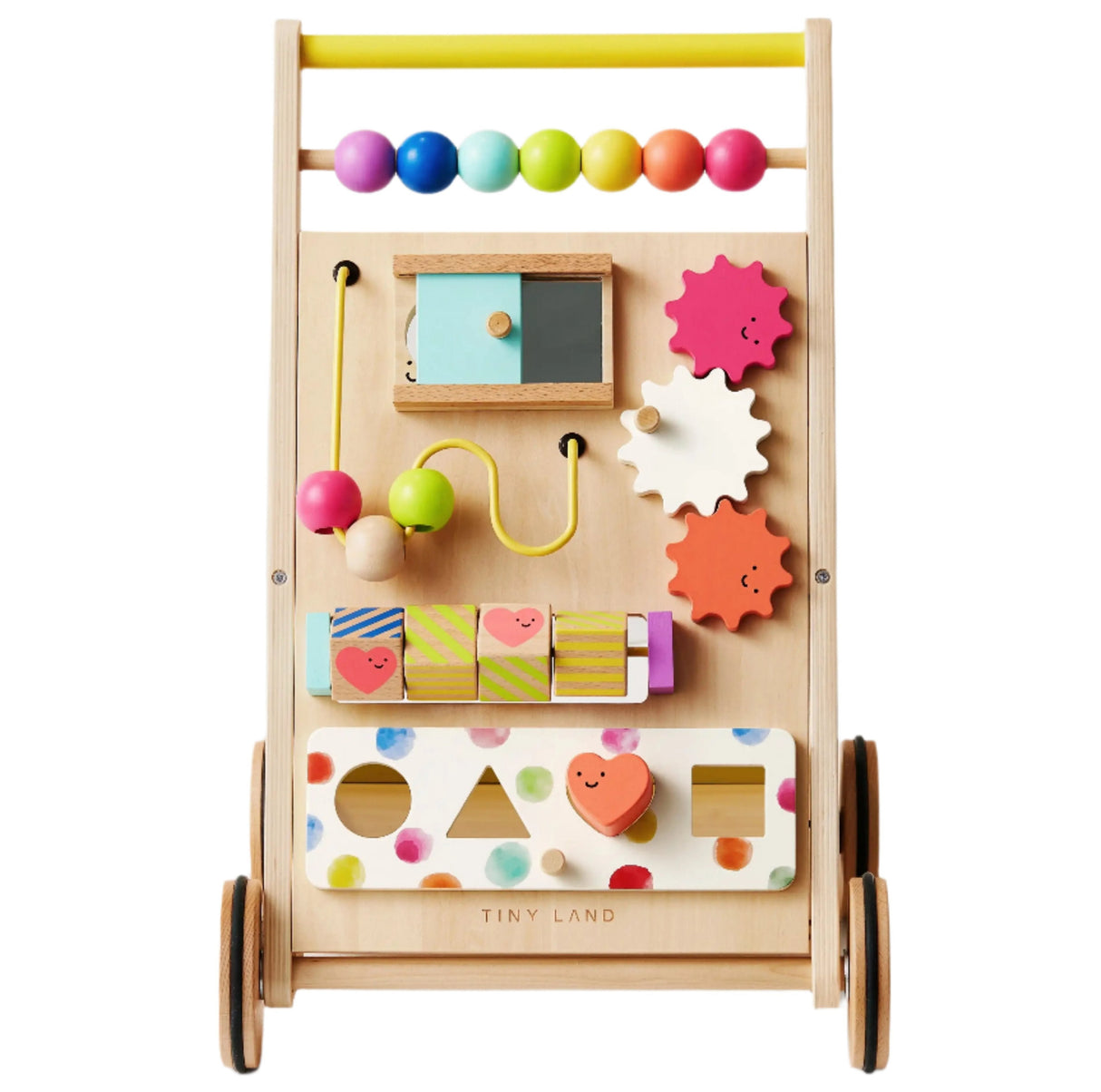 Tiny Land® Premium Natural Wooden Activity Walker