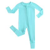 Tranquil Turquoise Zippered Baby Romper