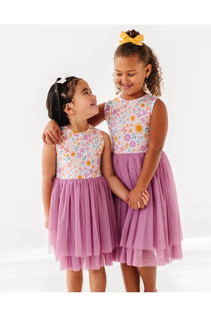 Bamboo Tulle Dress - Darling Spring Daisy - HoneyBug 