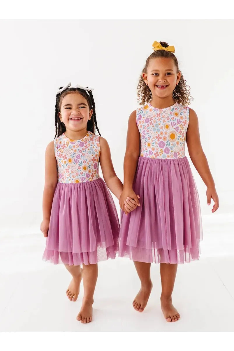 Bamboo Tulle Dress - Darling Spring Daisy - HoneyBug 