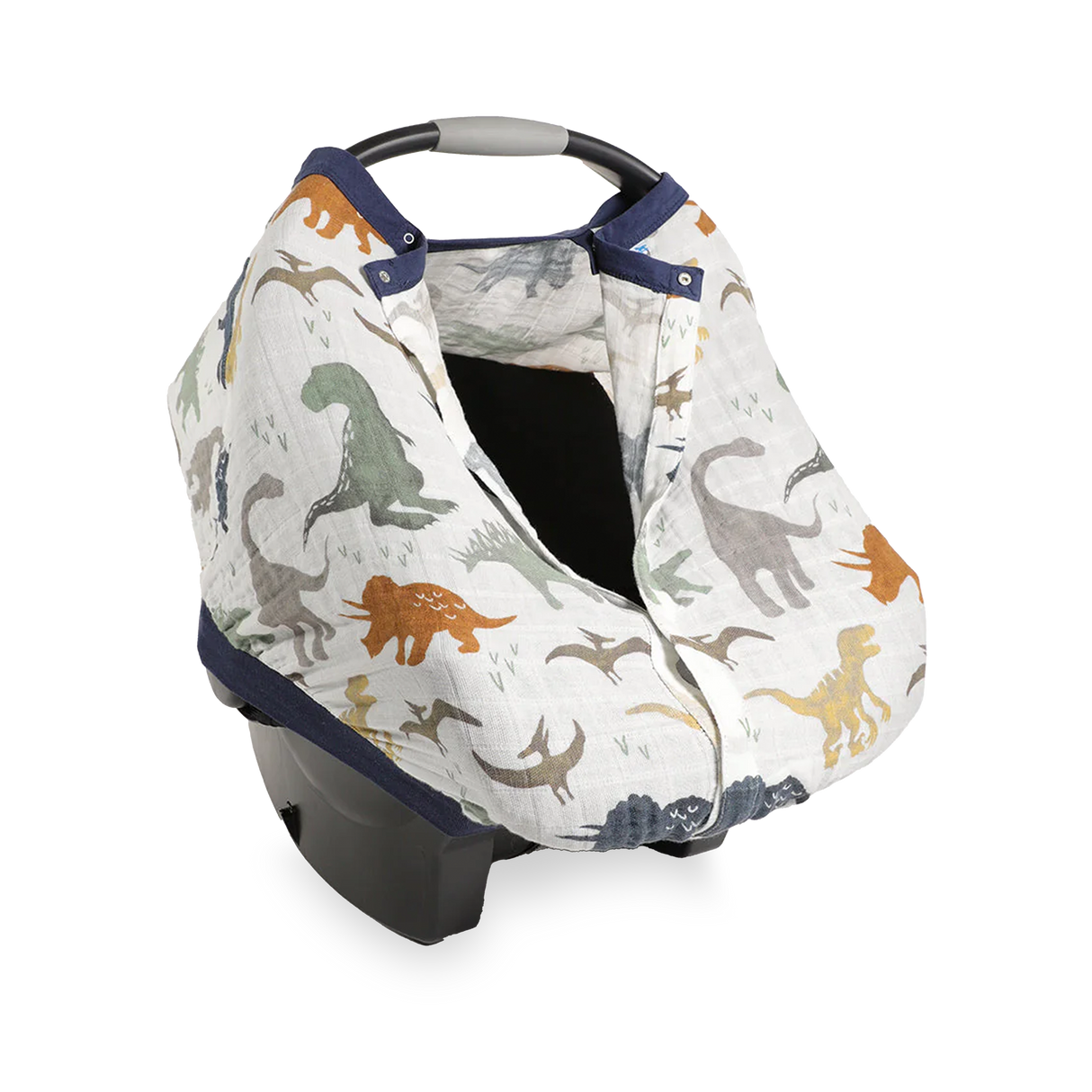 Cotton Muslin Car Seat Canopy - Dino Friends