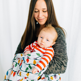 Cotton Muslin Swaddle Blanket - Christmas Bulbs - HoneyBug 