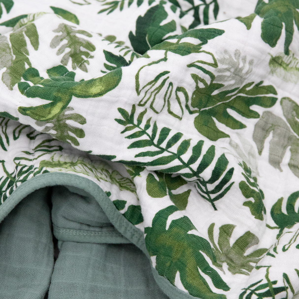 Original Cotton Muslin Quilt - Tropical Leaf