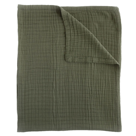 Cotton Muslin Quilted Throw - Fern - HoneyBug 