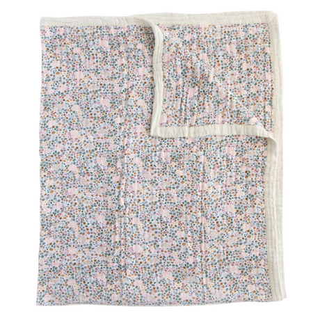 Cotton Muslin Quilted Throw - Pressed Petals - HoneyBug 