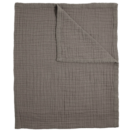 Cotton Muslin Quilted Throw - Mocha - HoneyBug 