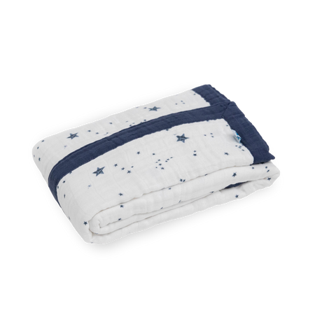 Cotton Muslin Baby Quilt - Shooting Stars - HoneyBug 