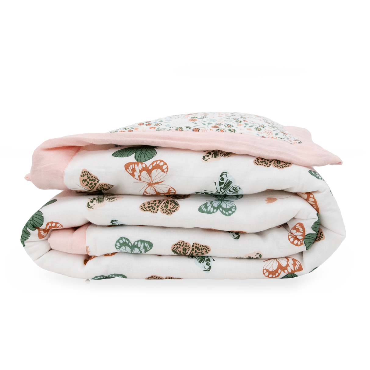 Cotton Muslin Toddler Comforter - Butterflies - HoneyBug 