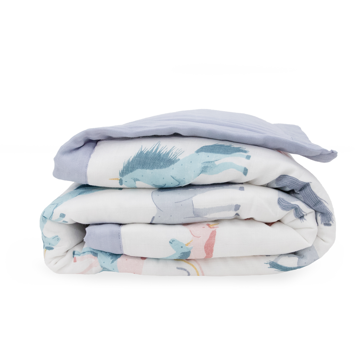Cotton Muslin Toddler Comforter - Unicorns - HoneyBug 