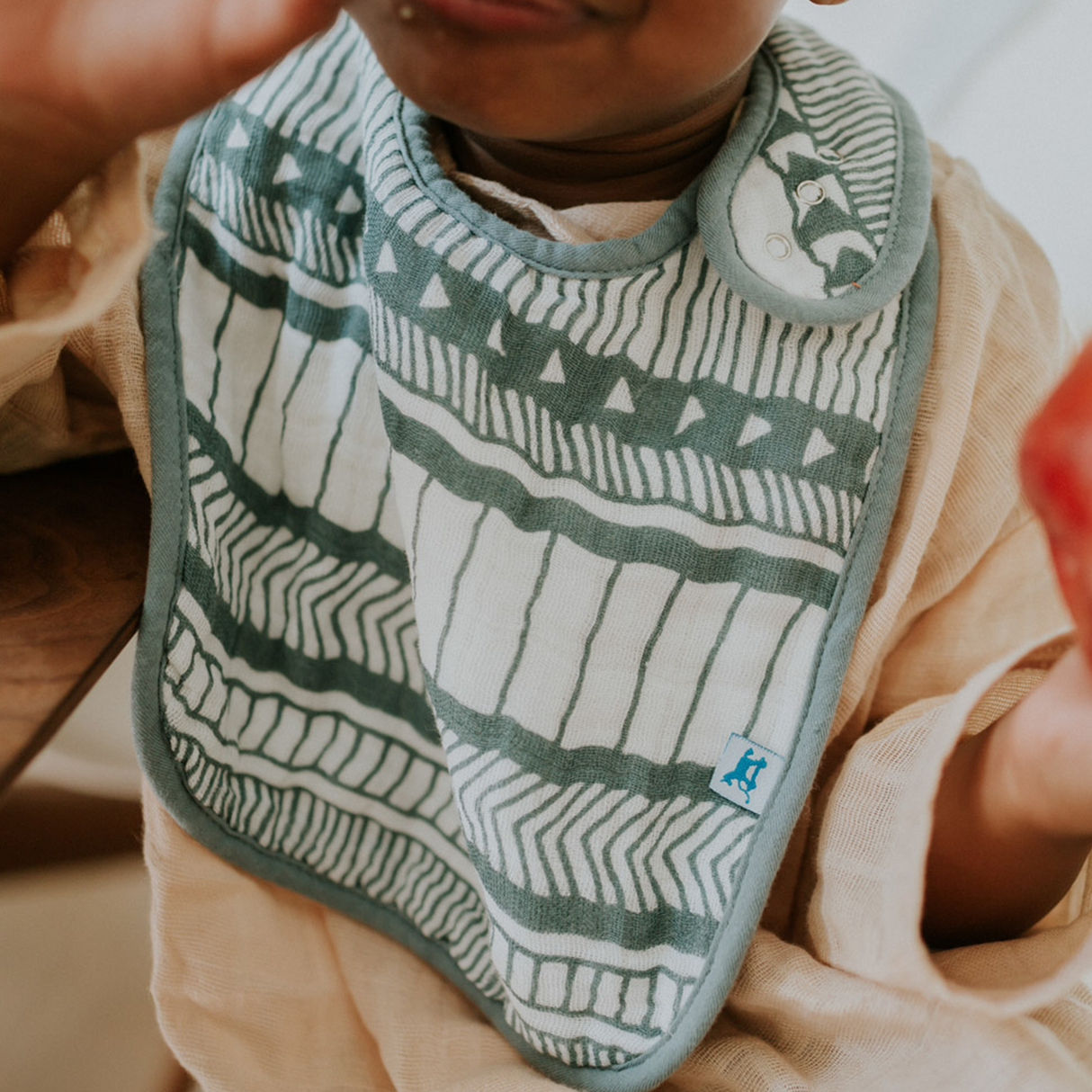 Cotton Muslin Classic Bib 3 pack - Bison - HoneyBug 