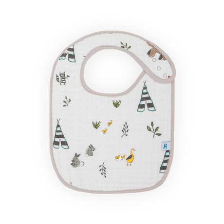 Cotton Muslin Classic Bib 3 Pack - Forest Friends - HoneyBug 