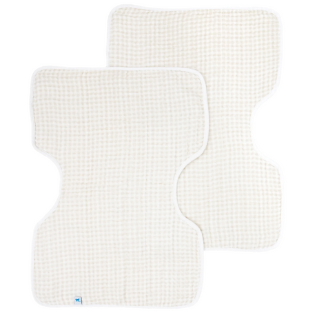 Cotton Muslin Burp Cloth 2 Pack - Tan Gingham - HoneyBug 