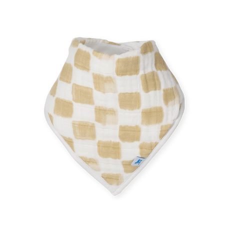 Cotton Muslin + Fleece Bandana Bib 4 Pack - Adobe Checker - HoneyBug 