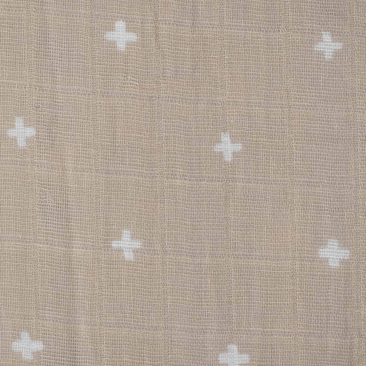 Cotton Muslin Crib Sheet - Taupe Cross - HoneyBug 