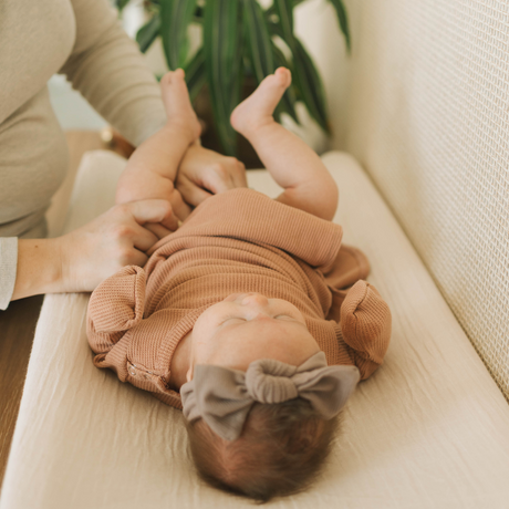 Cotton Muslin Changing Pad Cover - White - HoneyBug 