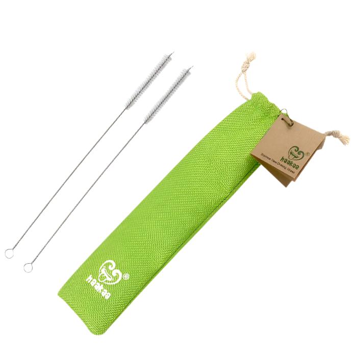 Haakaa Straw Brushes with Linen Carrying Bag, 2 PK - HoneyBug 