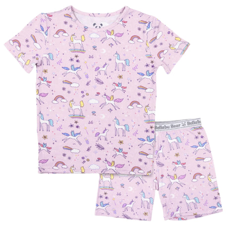 Enchanted Unicorn Bamboo Kids Pajama Short Set - HoneyBug 