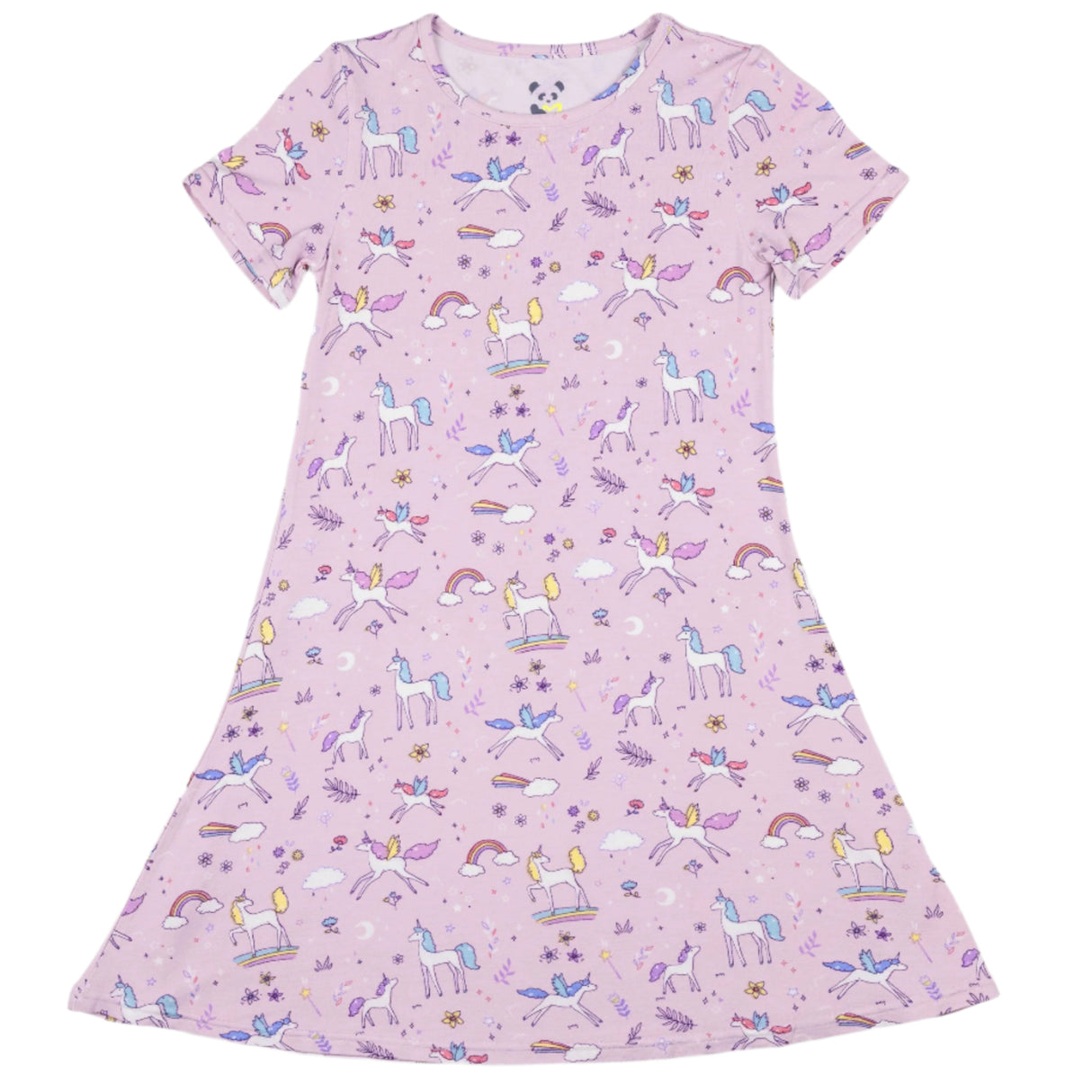 Enchanted Unicorn Bamboo Girls' Short Sleeve Dress - HoneyBug 