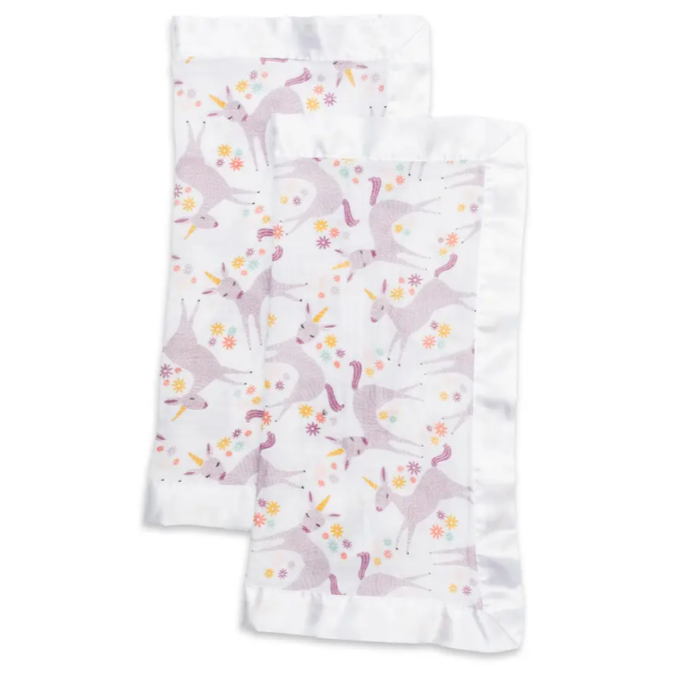 2-pack Muslin Security Blankets - Unicorn - HoneyBug 