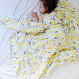 Royal Garden + Floral Alphabet Oh So Soft Muslin Super Snuggle Blanket - HoneyBug 